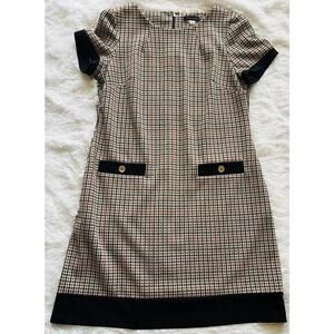 Tommy Hilfiger Dress Women 12 Houndstooth Plaid Dark Academia Office Career Prep